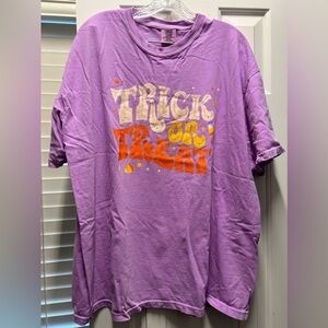 Comfort Colors Purple Trick or Treat Tshirt 2XL